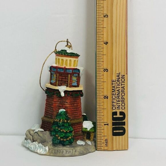 vintage 1996 lighthouse ornament plastic light weight 4 inches tall beach - Picture 2 of 6